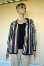 Veste gilet rayures beige - rayures,
