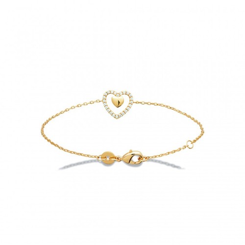 Bracelet coeur zirconium 18 - bracelet,