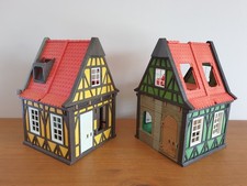 PLAYMOBIL lot de 2 maisons à colombages médiéval atelier vintage 6463 3455