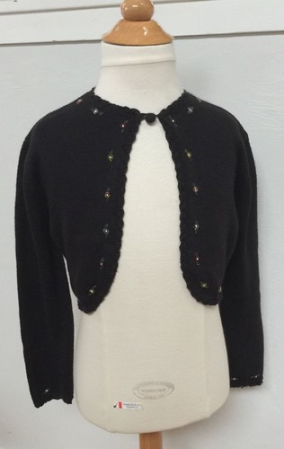 Girls black beaded cardigan - girls,
