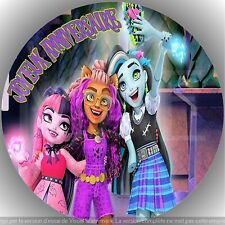 Monster High. Décoration de gâteau comestible, Azyme, disque diamètre 20cm