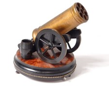 Cave à cigares boîte à musique bois canon baril système Napoléon III XIXème