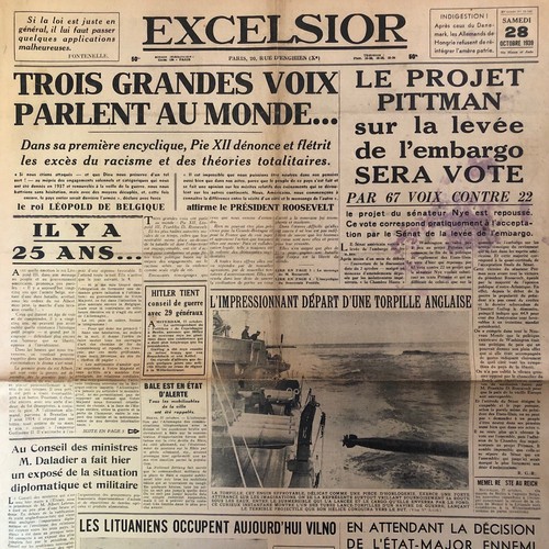 Journal excelsior 1939 - excelsior, 28/10/1939