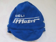 Casquette bonnet cycliste CICLI FRANCESCO MOSER vintage SMS SANTINI laine bleu