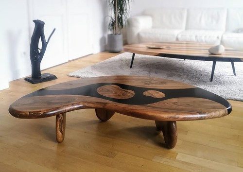 Table basse haricot noyer - basse,