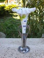 Vase Cornet Opaline Décoré