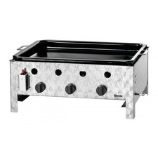 Grill combiné à gaz 3 brûleurs, en acier émaillé, 10 000 W, GAZ