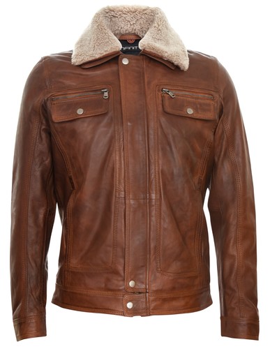 Homme veste cuir brun - homme,