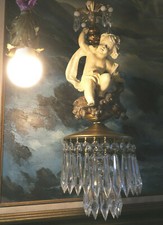 Spelter Brass Cherub lamp