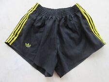 Short ADIDAS vintage coton VENTEX TREFOIL noir jaune année 80's 95 XL