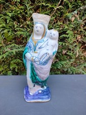 statue ancienne Vierge d accouchée 19 ème faïence émaillée polychrome
