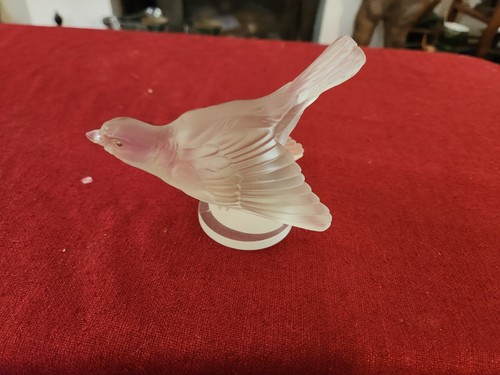 Oiseau verre givré art déco - givré,