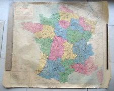 ANCIENNE CARTE FRANCE ADMINISTRATIVE REGIONS 1941 AVEC LIGNE DEMARCATION 2E WW