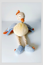 Peluche/Doudou Sissi Autruche/Oiseau Jaune Orange Bleu 55cm Australia  - Noukies