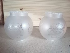 Globe Lampe Vintage Motifs Floraux Type Baccarat 