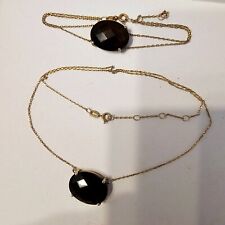 parure collier bracelet en vermeil or 18k argent 925 quartz fumé