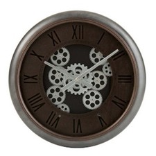 Horloge engrenages gris acier