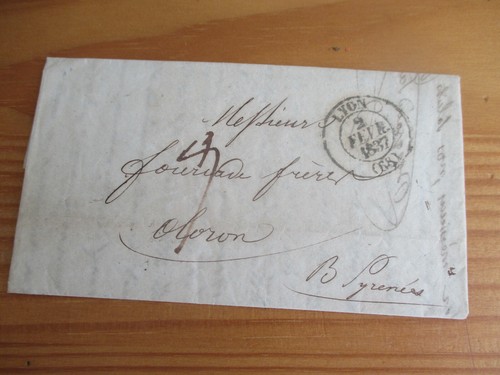Lettre marque postale - 69, >