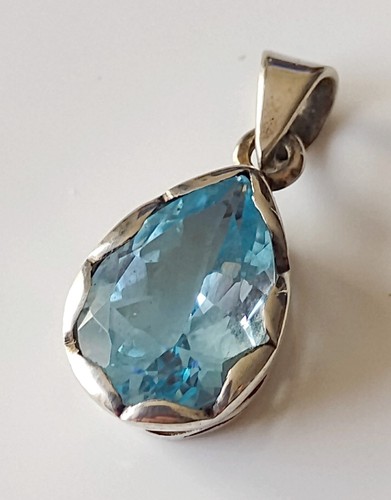 Pendentif aigue marine et - en,