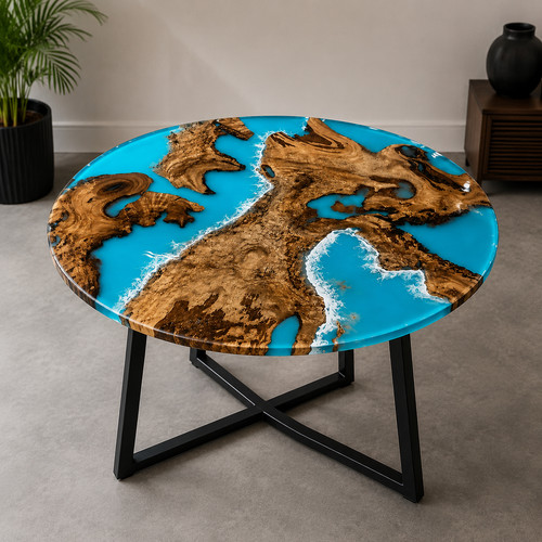 Table ronde luxe résine - ronde, en