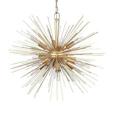 Milieu Du Siècle Vintage Moderne Laiton Spoutnik Lustre 12 Bras Lampe