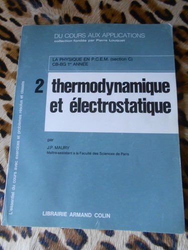 Maury thermodynamique - maury, j.p. :