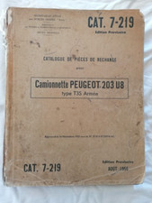 PEUGEOT 203 U8 camionnette catalogue piéces de rechange