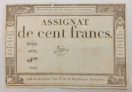 Billet assignat cent francs - billet,
