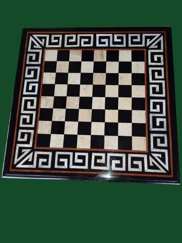 Black marble chess table - 24",