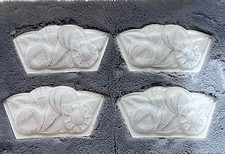 4 plaques d'appliques lustre en verre presse moulé art déco signé Degué n°411