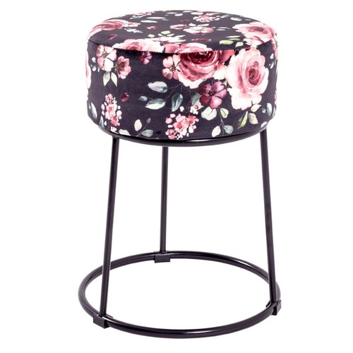 Tabouret velours motif - velours, "motif