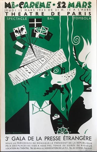 Yves bonnat affiche litho - bonnat,