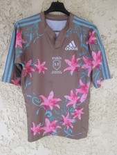 Maillot rugby Stade Français Paris marron fleur 2008 ADIDAS vintage taille M