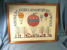 Charmante broderie au point de croix, abécédaire & montgolfière"  LIBERTY"