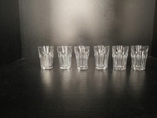 Lot 6 ancien verres gobelet thé café cristal Baccarat Harcourt 8 cm