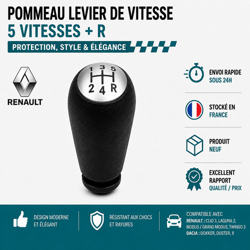 Pommeau levier vitesse r - levier,