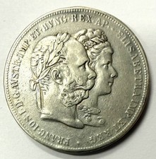 Pièce 2 Gulden 1879 Autriche ?? Jubilé Mariage Argent REF85838