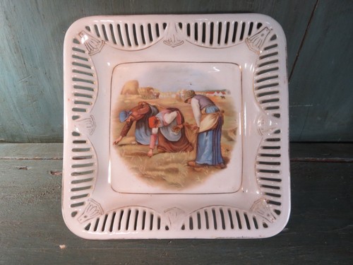 Ancien plat faience ajoure - ancien,