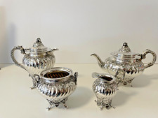 “Service à café en argent massif Sterling Edward & Sons Glasgow 1904”