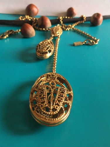 Vintage collier doré longue - collier,