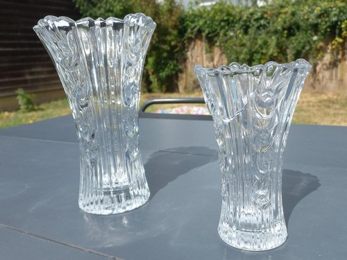 Duo vases verre moulé - en,