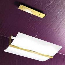 Lustre Moderne Bois Et Feuille Or 2 Lumières Tpl 0740