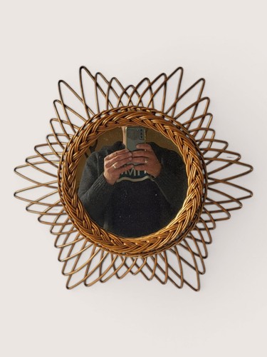 Miroir soleil rotin - miroir,