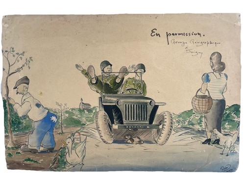 Original 1951 drawing french - original,