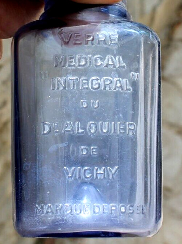 Ancien verre cure bleu - ancien,