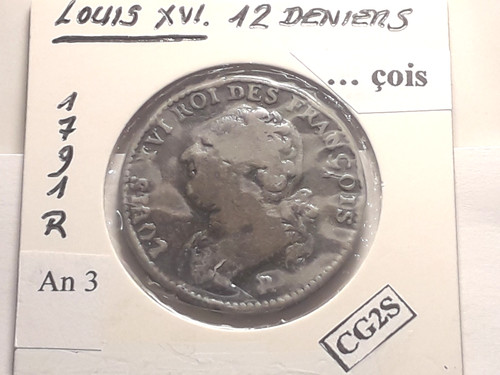 Louis xvi deniers 1791 - 12, an
