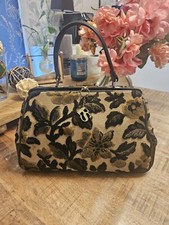 Sac A Main Vintage  Année  40/50 Tapisserie  Velours