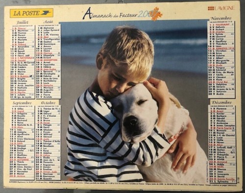 Calendrier almanach facteur - calendrier,