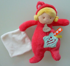 5. DOUDOU PELUCHE BABY NAT FILLE bleu ROSE ROUGE DEGUISEE OURS billes NEUF*