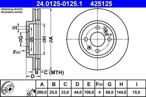 Disque frein ventilé - de,